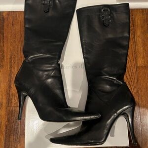 Charles David High Black Boots / Size 9 (used but great condition)